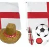 England Euros Supporters 6 Piece Kit Hat 3x2 Flag England Face Paints Inflatable & Tie