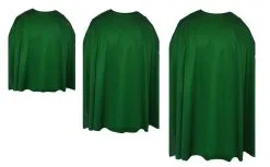 Adults Emerald Green Custom Made Super Hero Cape Fancy Dress Accessory