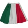 Womens Italy National Flag Panel Skater Skirt Patriotic Supporters Fancy Dress [2 Sizes]