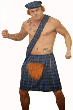 The Dragons Den Blue Hunting Scottish Tartan Kilt Fancy Dress Costume Set -Halloween Shop a0c878de 1fde 4945 b54b e746bd15e4db 36755.1561073462