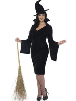 Ladies Black Curves Witch Fancy Dress Costume With Dress & Hat 06102015 -Halloween Shop a889dda1 9c23 418d bd7d 7d6cb234a084 80154.1444145181