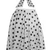 Ladies 22" White & Black Polka Dot Rock & Roll Skirt & Necktie Fancy Dress