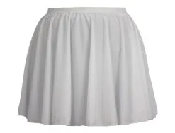 Ladies 15" White Skater Skirt Roller Disco Womnes Cheerleader Fancy Dress