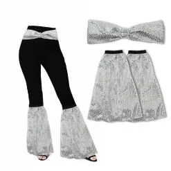 1960 70s Sequin Flares Covers & Belt Disco Soul Funk Dance Fancy Dress Set -Halloween Shop api1n8cz1 09387.1642776860