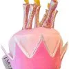 Womens Pink Birthday Cake & Candles Hat Hen Party Girls Fancy Dress Headwear
