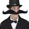 Adult Gentlemans 20 Inch Black Bendy Mens Fancy Dress Wacky Mustache