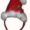 Womans Female Red Christmas Hat Xmas Santa Fascinator Plush Fancy Dress[Red Christmas Alice Band]