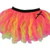 Ladies Cerise Pink & Neon Yellow Cyber Tutu Skirt Rave Fancy Dress