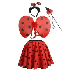 Womens Red & Black 15" Ladybird Skater Skirt & Accessory Kit World Book Day Book Week Insect Fancy Dress Costume -Halloween Shop api7nrukw 75895.1643107161