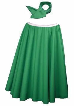 1950s St Patricks Day Shamrock Green Rock N Roll Skirt + Scarf Irish Fancy Dress