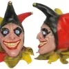 Full Head Buffon Evil Wicked Jester Latex Hand Painted Clown Fancy Dress