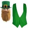 St Patricks Day Irish Ireland Leprachaun Top Hat Beard & Waistcoat Fancy Dress Costume Accessories