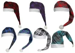 Adults Tartan Night Cap Scottish Wee Willy Winky Book Day Burns Night Hat