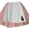 Ladies Little Red Riding Hood Red Gingham Fancy Dress Skater Skirt - Printed Wolf Apron