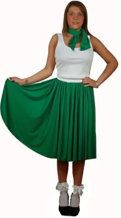 1950s St Patricks Day Shamrock Green Rock N Roll Skirt + Scarf Irish Fancy Dress -Halloween Shop apib5jyuk 53424.1618403057