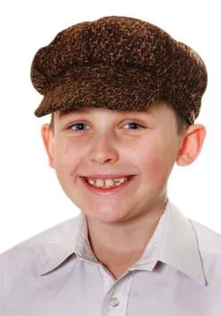Childrens Brown Victorian Style Chimney Sweepers Fancy Dress Flat Cap