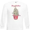 Unisex White Merry Christmas Bud Xmas Weed Keep Calm 420 Sweatshirt