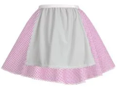 Ladies Pink Gingham Skater Skirt With Apron COWGIRL Barn Dance Harvest Fancy Dress