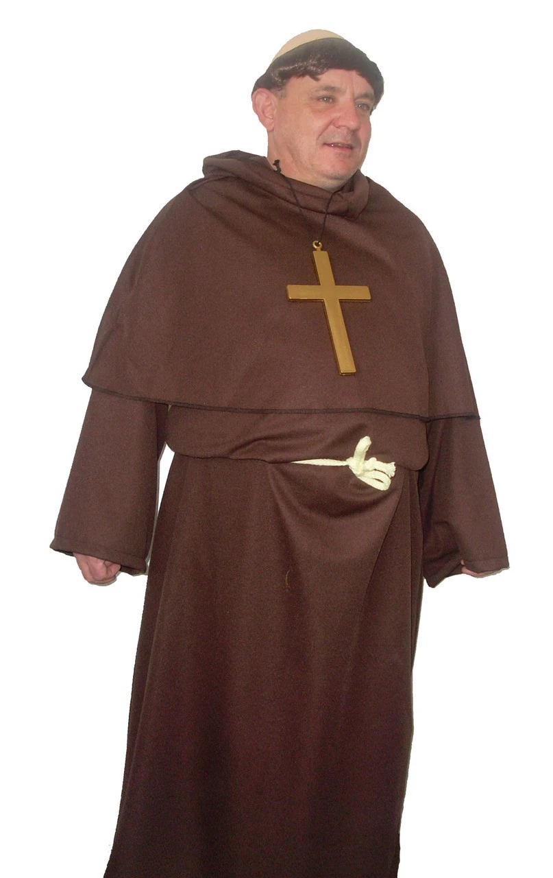 Friar Tuck Funny Buckfast Robe And Monk Wig Fancy Dress Costume 1 Friar Tuck Funny Buckfast Robe And Monk Wig Fancy Dress Costume
