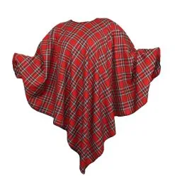 Ladies PolyViscose Tartan Poncho / Shawl Robert Burns Night Fancy Dress