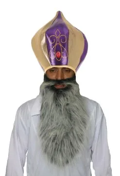 Sultan Jafar Indian Gold & Purple Turban & Beard Aladdin Fancy Dress Set -Halloween Shop apicz7zd1 71118.1647945634