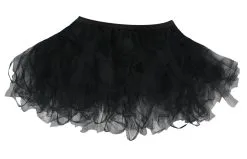 Ladies 12" Black Cyber Rave Festival Tutu Halloween Witch Skirt -Halloween Shop apidqxowt 45044.1568632621