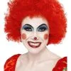 Ladies Crazy Clown Red Curly Fancy Dress Circus Afro Wig