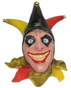 Full Head Buffon Evil Wicked Jester Latex Hand Painted Clown Fancy Dress -Halloween Shop apifg0apg 00656.1633950787