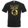 Men Black The King "Is In The Building" Shirt Rock N Roll Printed T-Shirt