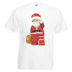 Mens White Block 8Bit Santa Christmas T-Shirt X-Mas Funny Gift Idea