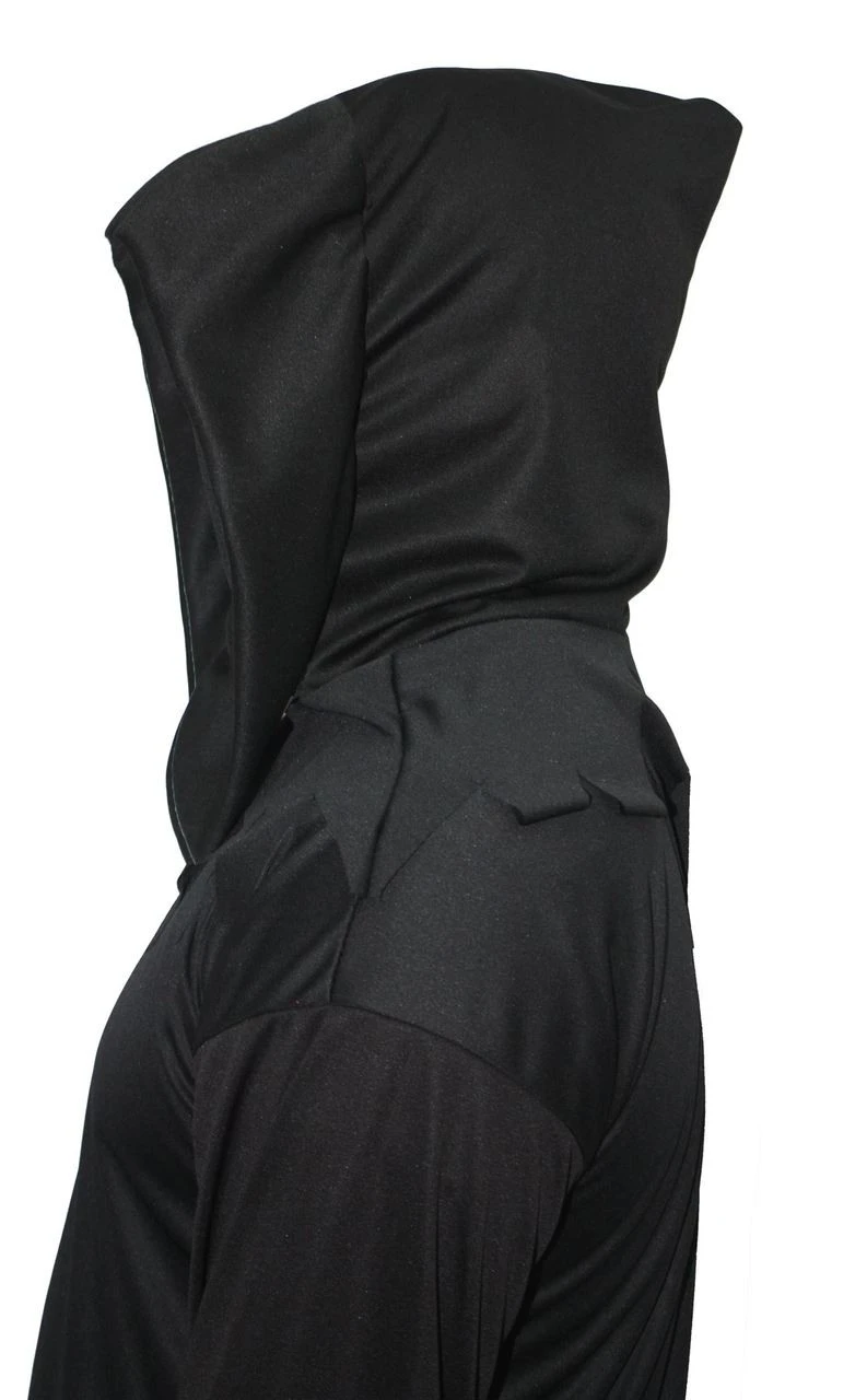 Adults Black Hooded Ghoul Faceless Reaper Halloween Fancy Dress Outfit 2 Adults Black Hooded Ghoul Faceless Reaper Halloween Fancy Dress Outfit - Image 2