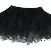Ladies 12" Black Cyber Rave Festival Tutu Halloween Witch Skirt