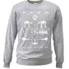 Grey Cheesy Christmas Star Sweatshirt White Galaxy Wars Nordic Sweatshirt Gift