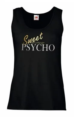 Ladies Black Sweet But Little Bit Psycho Vest Ava Max