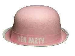 Hen Party Pink Bowler Hen Night Felt Hat