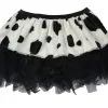 Ladies 12" Cow Print Cyber Tutu Skirt Farm Animal Fancy Dress [One Size 8-14 UK]