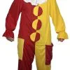 Adults Unisex Red & Yellow Clown Costume Circus Jumpsuit Fancy Dress