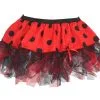 Ladies 12" Red With Black Polkadots Cyber Tutu Fancy Dress