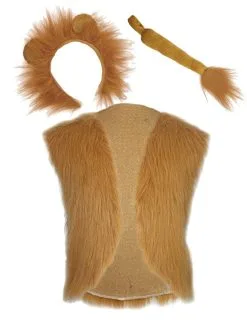Adults World Book Day Friendly Lion Waistcoat Ears & Tail Set