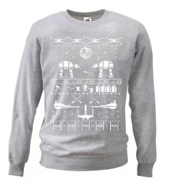 Grey Cheesy Christmas Star Sweatshirt White Galaxy Wars Nordic Sweatshirt Gift -Halloween Shop apipneizc 18592.1481203649