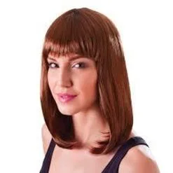 Brown Chic Doll Uma Thurman Mia Wallace Wig Fancy Dress & Cos Play