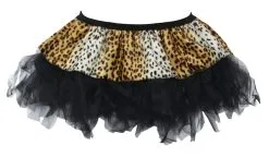 Ladies 12" Leopard Print Black Cyber Tutu Skirt Wild Party Animal Fancy Dress -Halloween Shop apircllgv 51040.1647601488