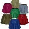 Ladies 15" Coloured Sequin Disco Fancy Dress Dance Diva Skater Skirt