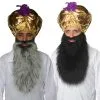 Adults Sikh Indian Golden Turban & Beard Shia Fancy Dress Set