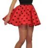 Adults Red & Black Polka Dot 15" Skater Skirt Full Circle Fancy Dress 60s 70s