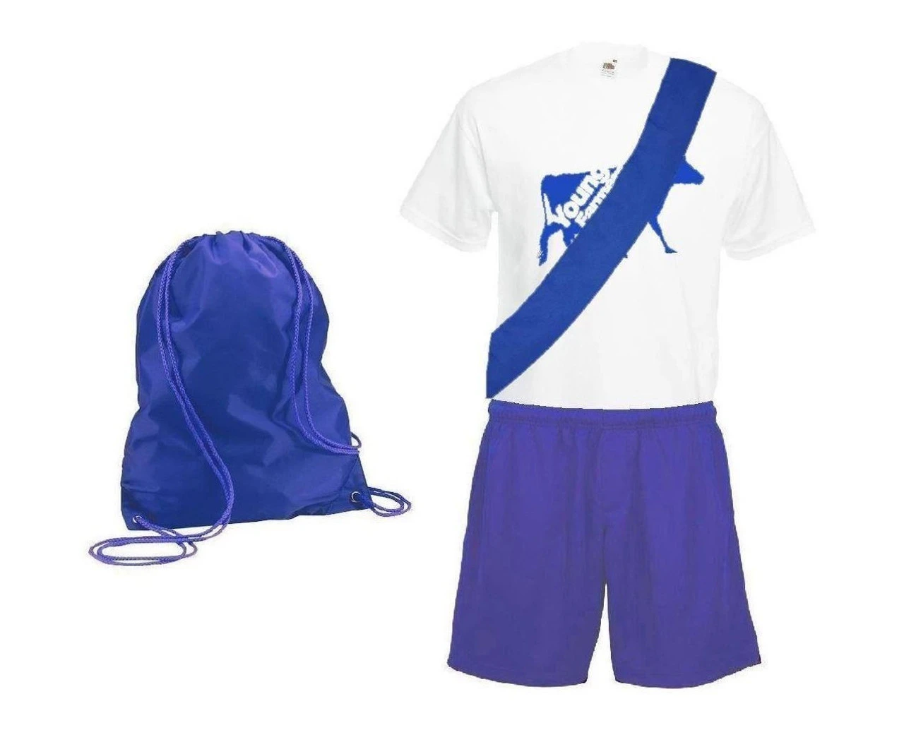 Adults Schools Sports Day PE Kit Full Costume With Custom YFC Badge Print 2 Adults Schools Sports Day PE Kit Full Costume With Custom YFC Badge Print - Image 2