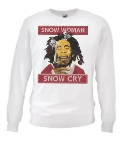 Adults Unisex Snow Woman Snow Cry Christmas Sweatshirt Bob Marley X-Mas Top