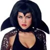 Womens Short Black Halloween Vampirette Style Fancy Dress Wig