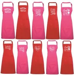 His & Hers Valentines Day Cooking Apron Funny Love Quotes & Remarks Gift Idea