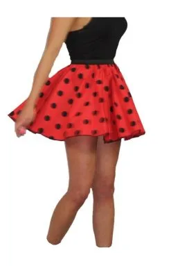 Adults Red & Black Polka Dot 15" Skater Skirt Full Circle Fancy Dress 60s 70s -Halloween Shop apiw36ayp 76781.1646046956